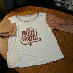 Small Women's cutoff baseball Rollin South shirt